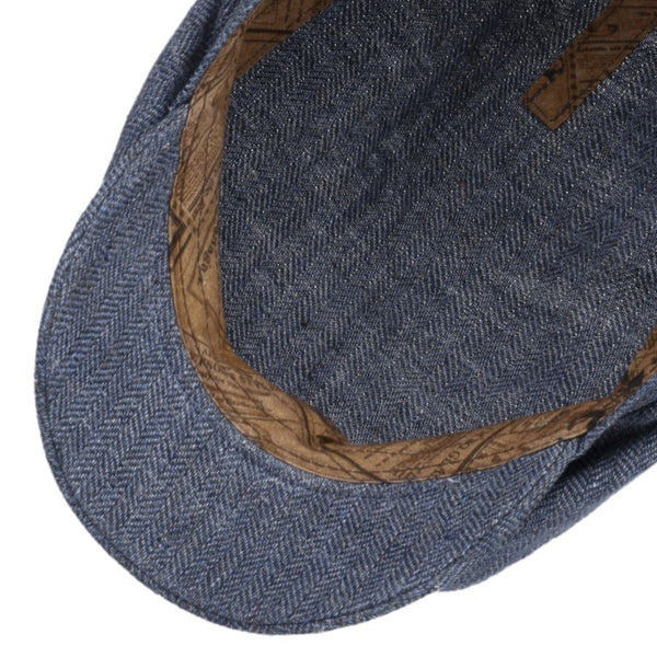 Stetson Vinta Linen Flat Cap 'Blue'