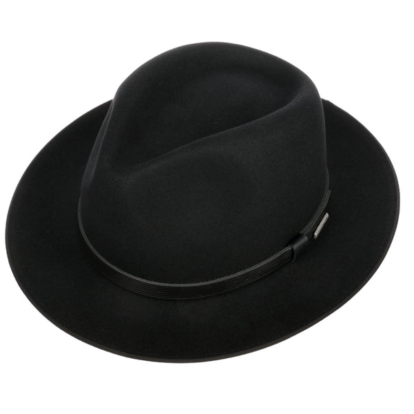 The Hat Shop Stetson Vanderson Fedora Fur Felt Hat Black