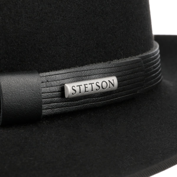 The Hat Shop Stetson Vanderson Fedora Fur Felt Hat Black