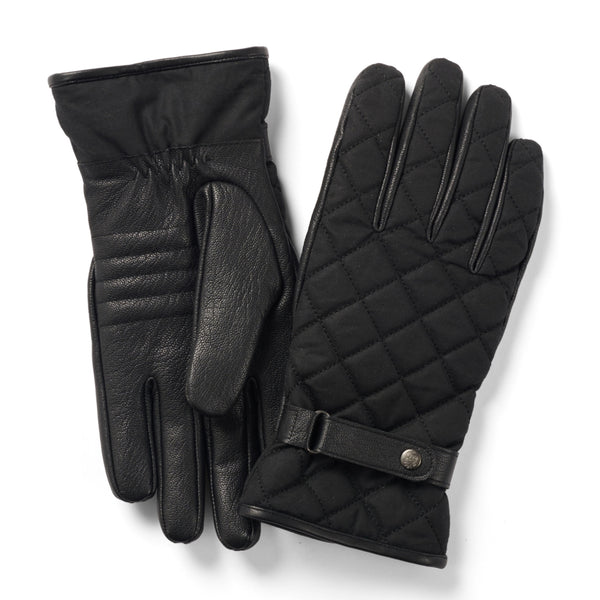 The Hat Shop Failsworth Mens Wax-Leather Touchscreen Gloves Black