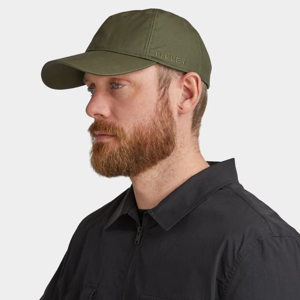 The Hat Shop Tilley Wax Cotton Baseball Cap 'Olive' Lifestyle