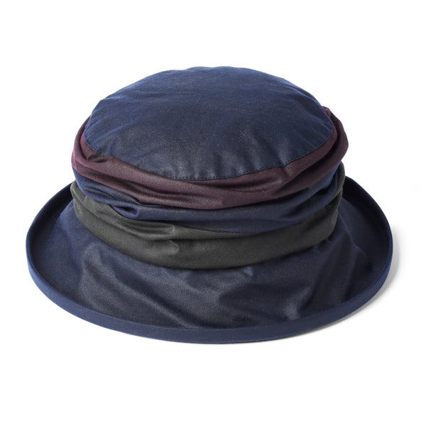 The Hat Shop Failsworth Ladies Pleated British Wax Hat Navy