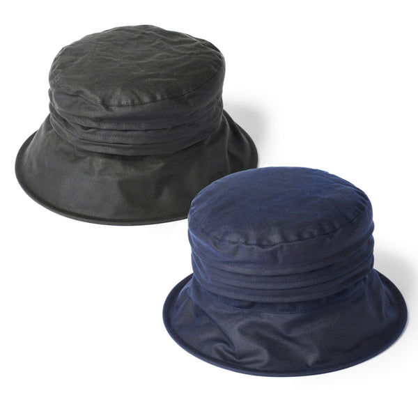 The Hat Shop Failsworth Ladies Pleated British Wax Hat Navy