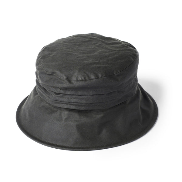 The Hat Shop Failsworth Ladies Pleated British Wax Hat Olive