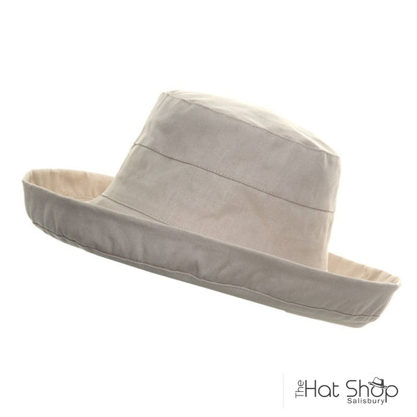 The Hat Shop Ladies Wide Brim Cotton Sun Hat White