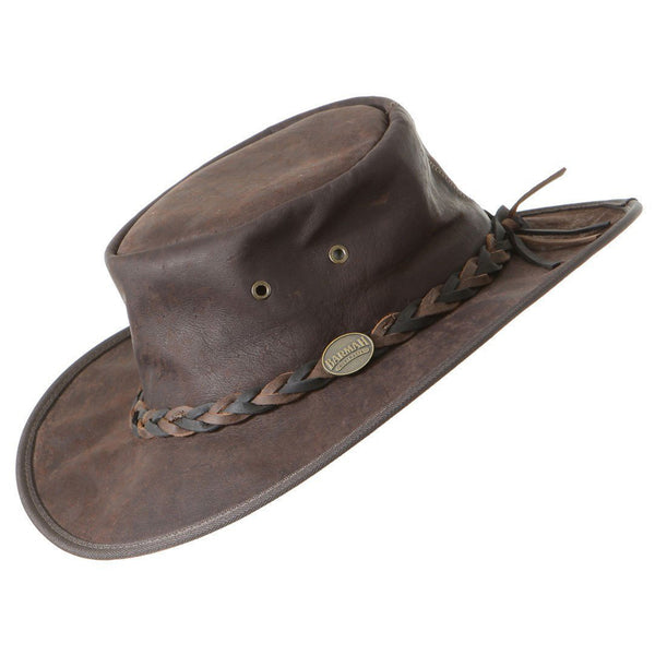 The Hat Shop Barmah Leather Kangaroo hat, brown