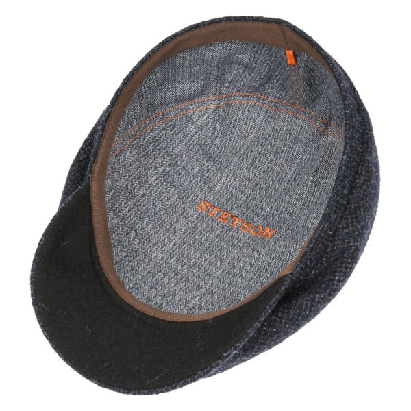The Hat Shop Stetson Belfast Tweed Flat Cap Anthracite