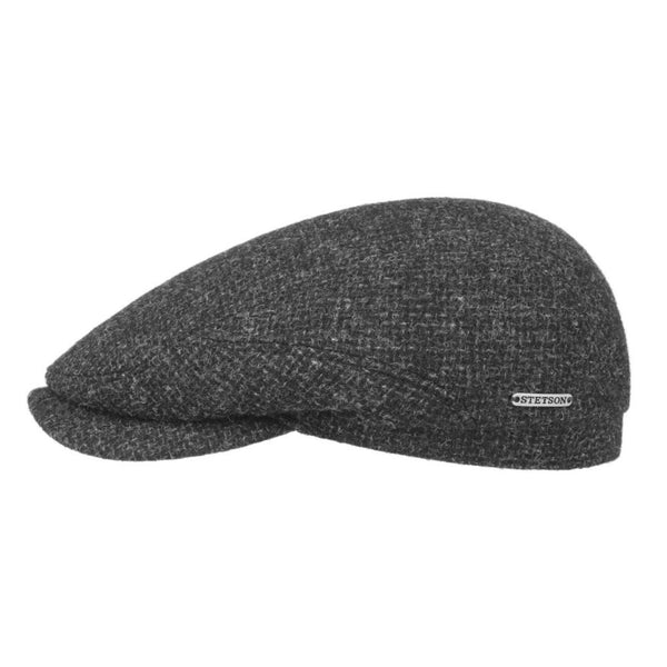 The Hat Shop Stetson Belfast Tweed Flat Cap Anthracite