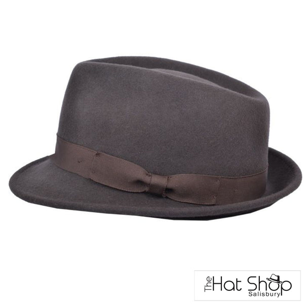 The Hat Shop Wool Felt Trilby Brown