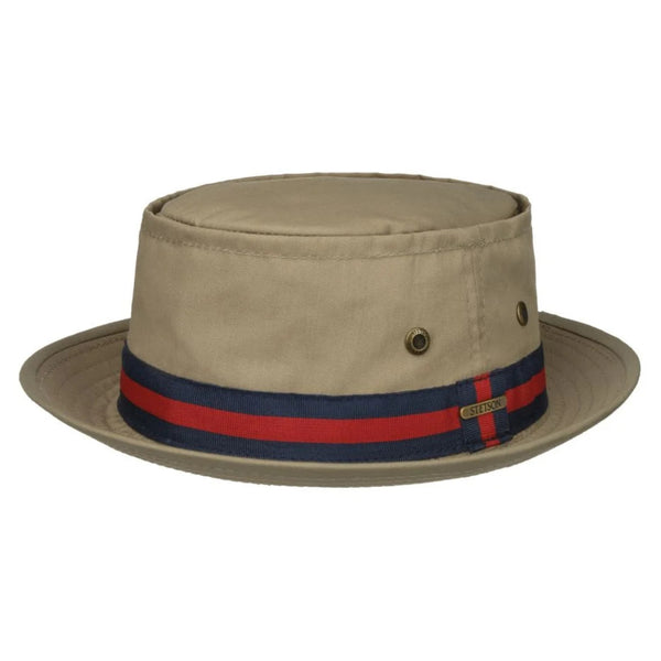 The Hat Shop Stetson Classic Band Pork Pie Cloth hat 'Beige'