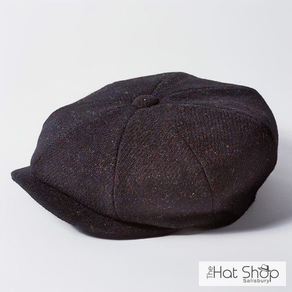 Failsworth Harris Tweed Carloway Bakerboy cap, Black