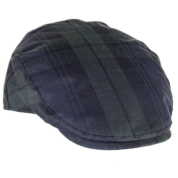 The Hat Shop Heather Charles tartan wax flat cap, blackwatch