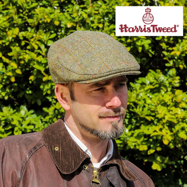 Denton Harris Tweed Cheshire Flat Cap ‘Green Tweed’