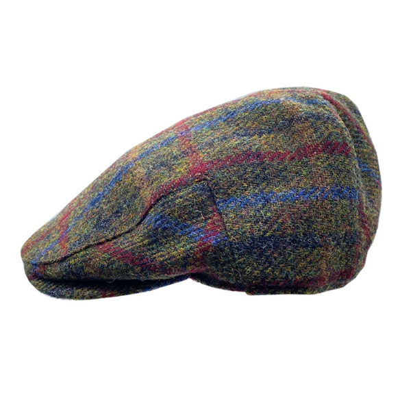 The Hat Shop Denton Harris Tweed Cheshire Flat Cap HT7 Red Tweed