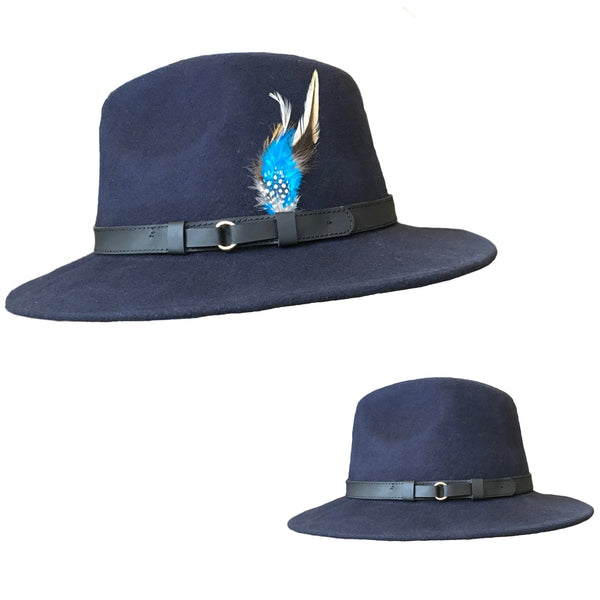 The Hat Shop Denton Fedora Ranger Navy