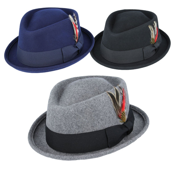 The Hat Shop Maz 100% Wool Diamond Crown Pork Pie