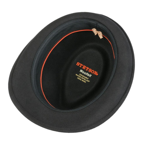 The Hat Shop Stetson Elkader Trilby Felt Hat Black