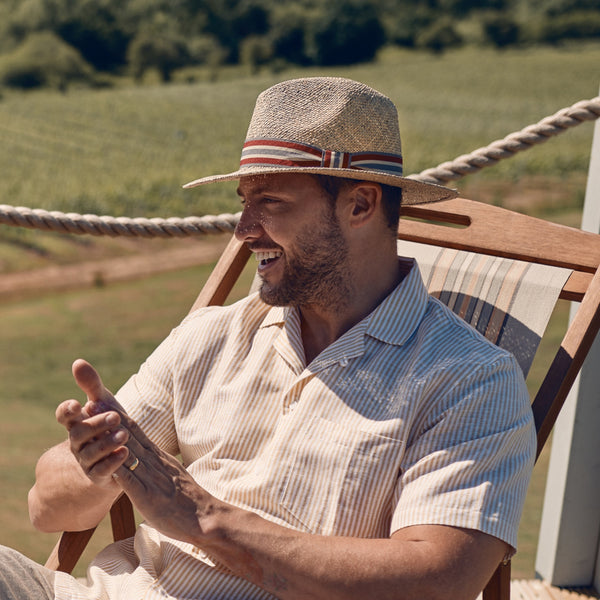 The Hat Shop Failsworth Seagrass Straw Fedora Sun Hat 'Natural' Lifestyle