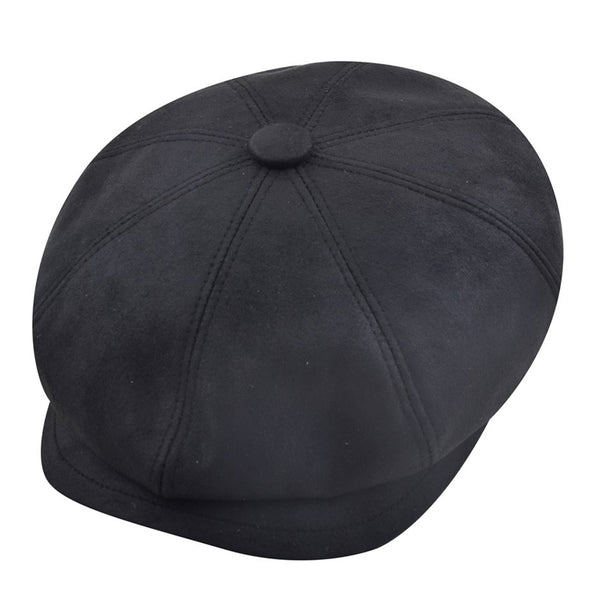 The Hat Shop Gladwin Bond sheepskin 8 piece bakerboy, black