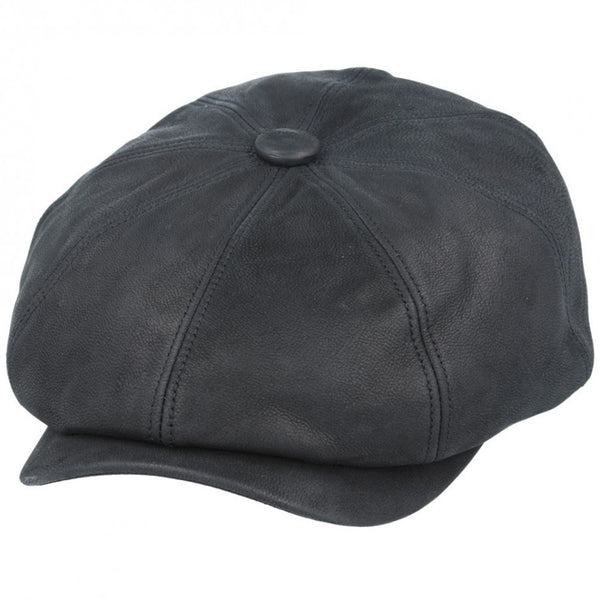 The Hat Shop Gladwin Bond sheepskin 8 piece bakerboy, black