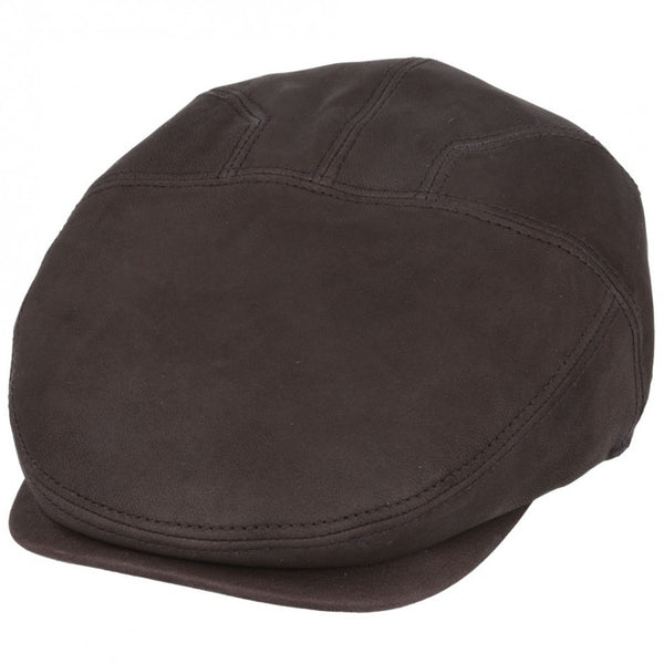 The Hat Shop Gladwin Bond Sheepskin Flat Cap, vintage brown