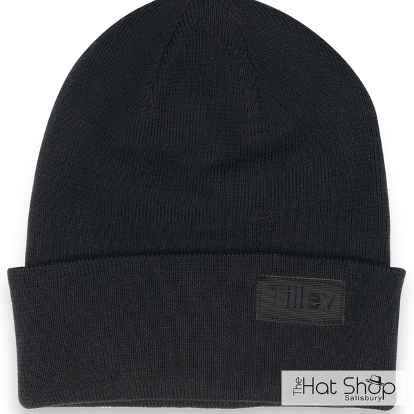 The Hat Shop Salisbury Tilley Extra Fine Merino Wool Beanie Black