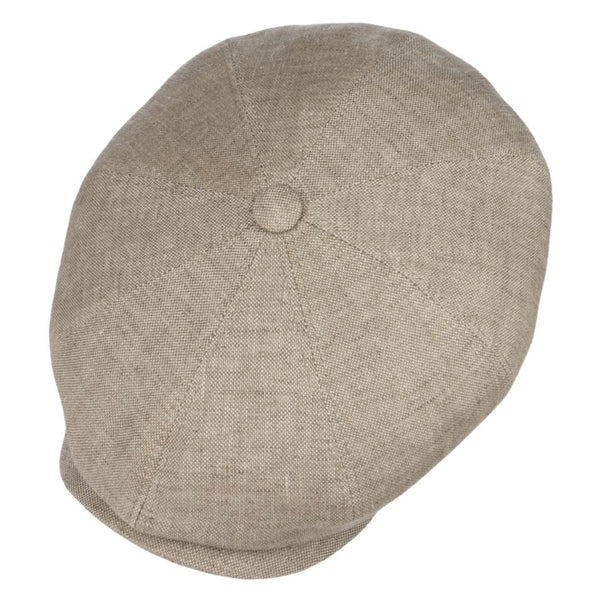 The Hat Shop Stetson Hatteras Classic Linen Flat Cap Beige