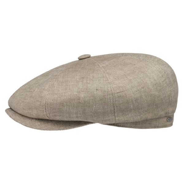 The Hat Shop Stetson Hatteras Classic Linen Flat Cap Beige