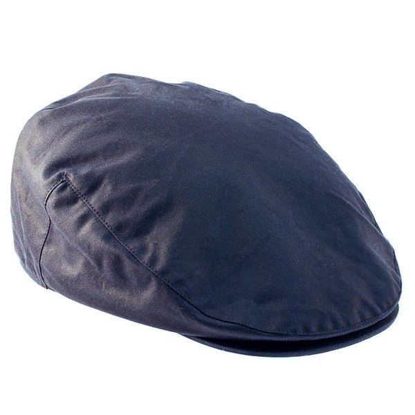 The Hat Shop Heather Wax flat cap navy