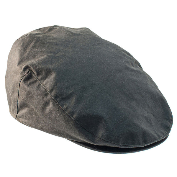 The Hat Shop Heather Wax flat cap olive