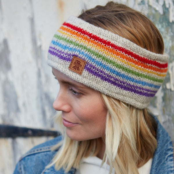 The Hat Shop Ladies Pachamama Hexham Lined Wool Headband Oatmeal