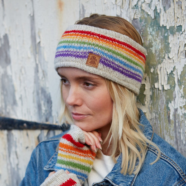 The Hat Shop Ladies Pachamama Hexham Lined Wool Headband Oatmeal