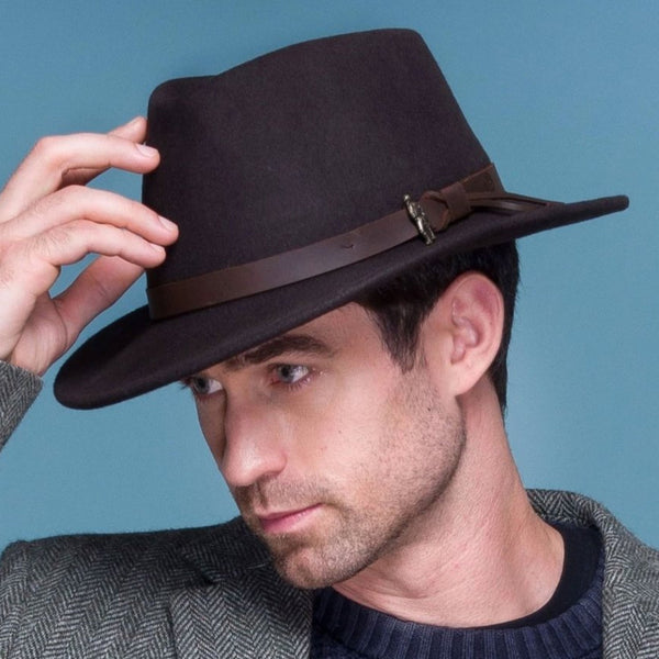 The Hat Shop Jack Murphy Boston Crushable Felt Hat Brown