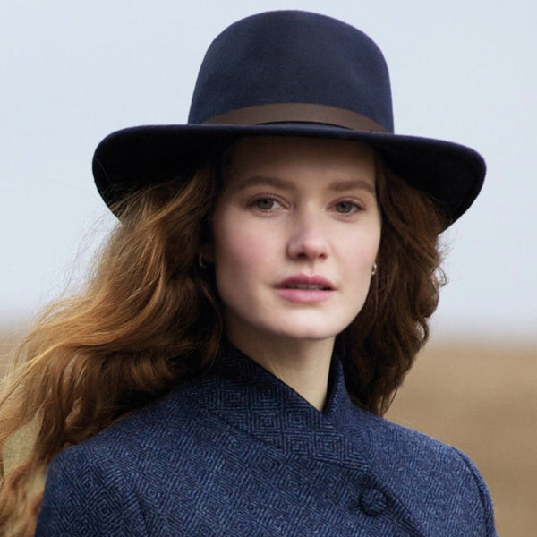 The Hat Shop Jack Murphy Boston Crushable Felt Hat Navy