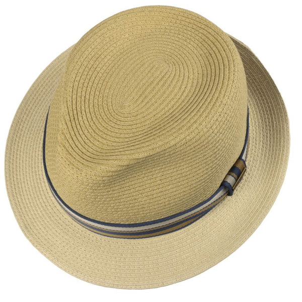 The Hat Shop Stetson Licano Toyo Straw Trilby Hat Beige
