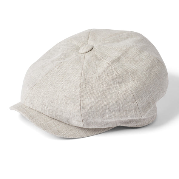 The Hat Shop Failsworth Irish Linen Newsboy - Bakerboy Natural