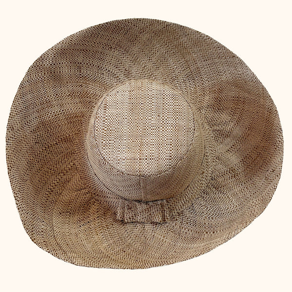 Ladies Raffia Mimosa Summer Hats Brown Fleck