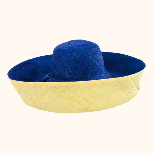 Ladies Raffia Mimosa Summer Hats Natural And Navy