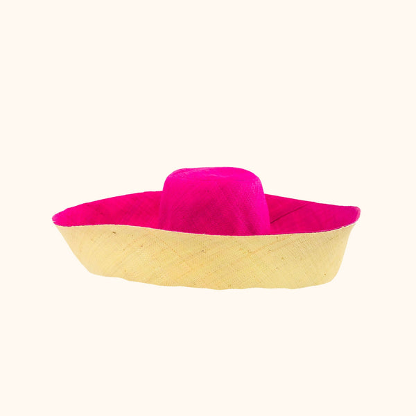 Ladies Raffia Mimosa Summer Hats Natural and Pink