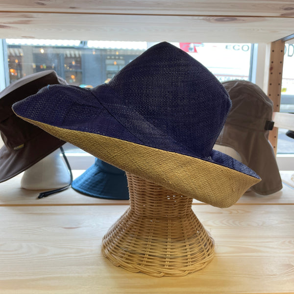 Ladies Raffia Mimosa Summer Hats Navy