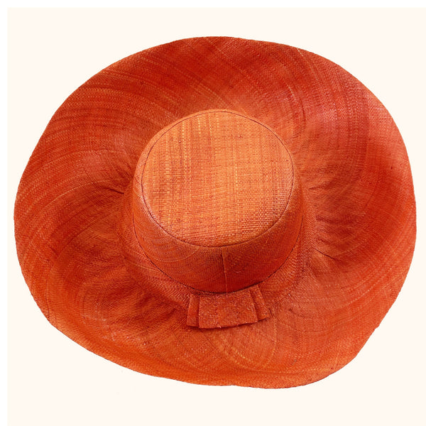 Ladies Raffia Mimosa Summer Hats Orange