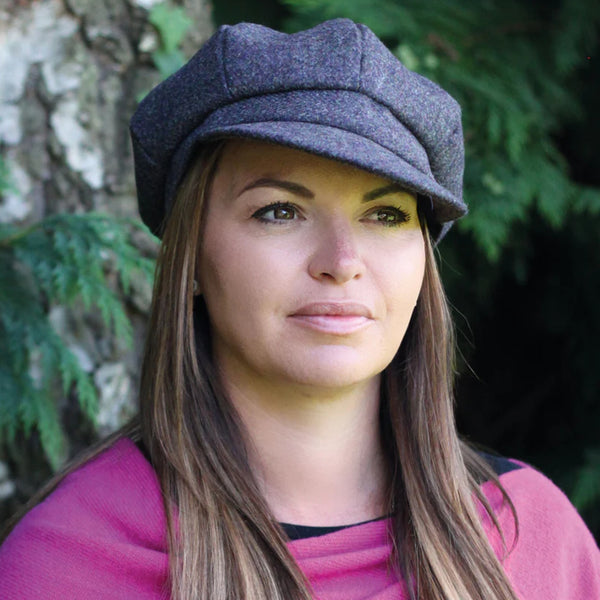 The Hat Shop Ladies Proppa Toppa Tweed Wool Baker Boy Cap Lifestyle