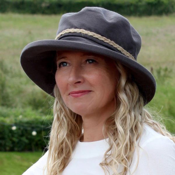 Proppa Toppa Packable Linen Sun Hat with String Plait
