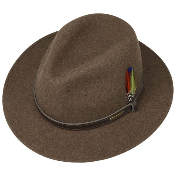 The Hat Shop Stetson Powell Traveller Fedora Brown