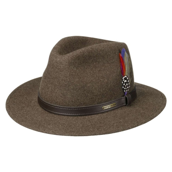 The Hat Shop Stetson Powell Traveller Fedora Brown