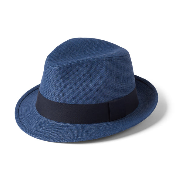 The Hat Shop Failsworth Paper Straw Trilby Hat Navy
