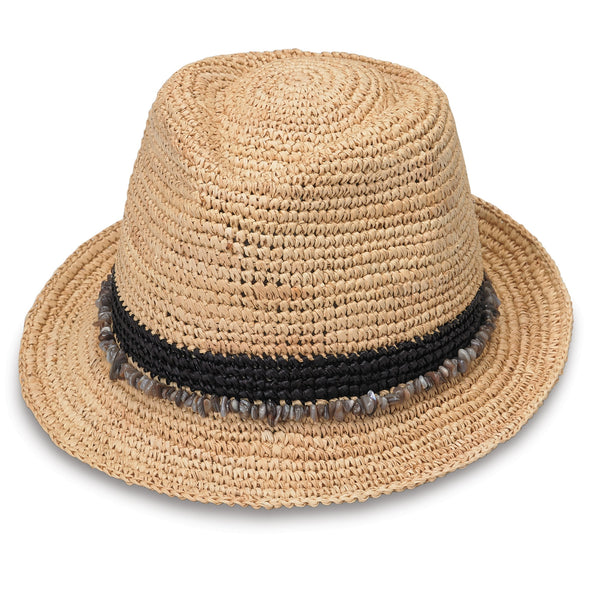 The Hat Shop Ladies Wallaroo 'Tahiti' Raffia Sun Hat Black
