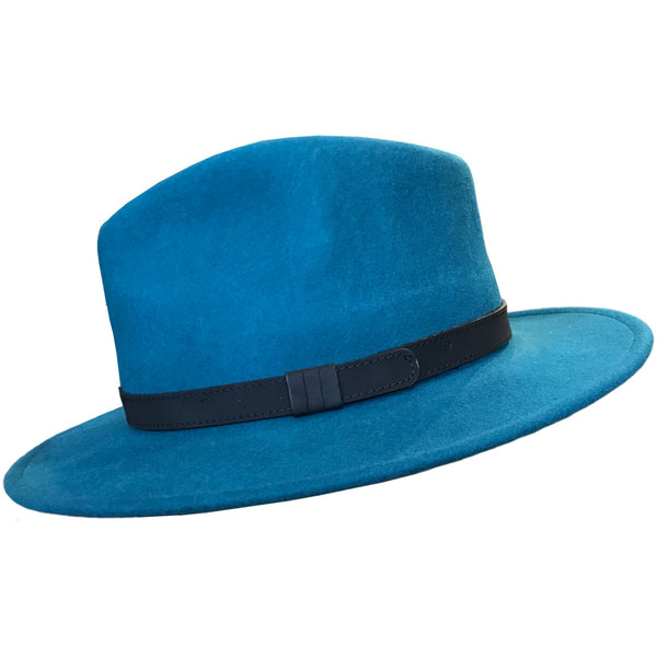 The Hat Shop Wool felt Fedora Teal