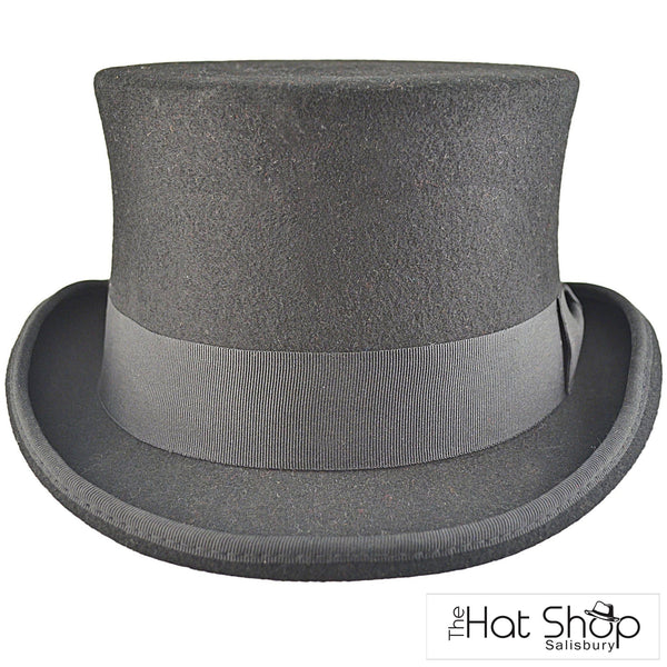 The Hat Shop Wool Top Hat Black