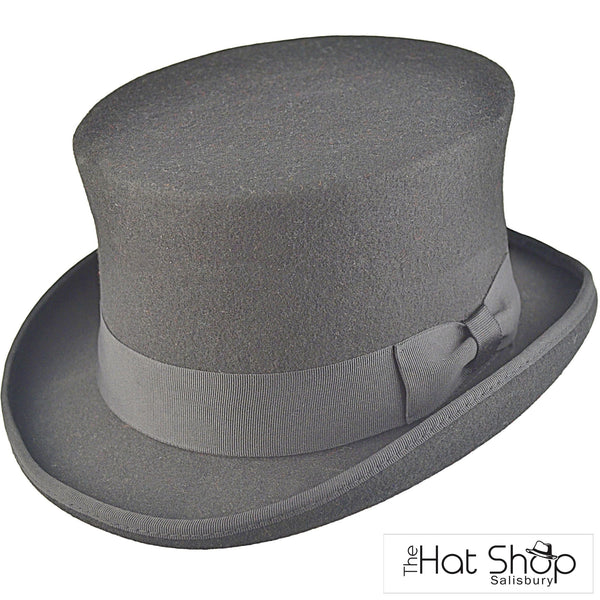 The Hat Shop Wool Top Hat Black
